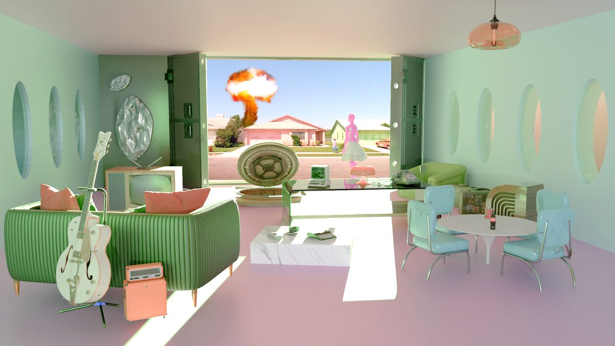 3D Blender interior retro