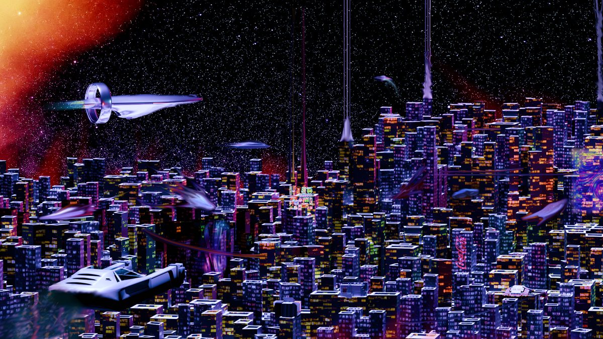3D Blender ciudad futurista